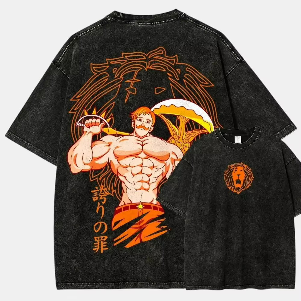 T-shirt Anime Vintage Double Face Escanor Les Sept Pêchés Capitaux