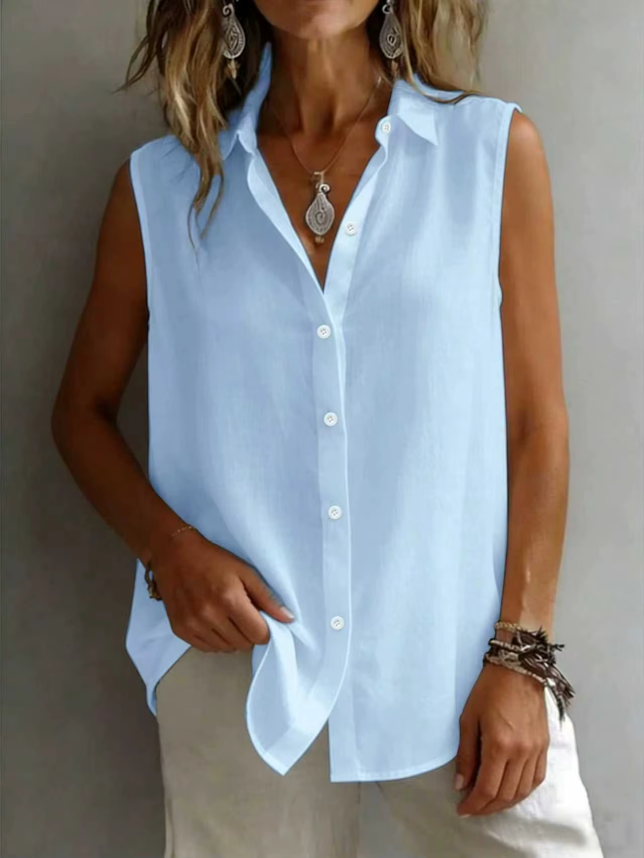 Nouvelles Blouses d'été sans manches pour femme