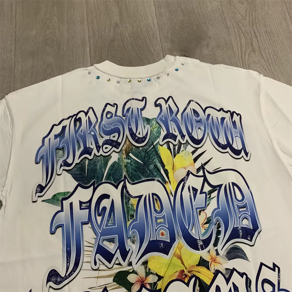 T-shirt Unisexe Lettres Colorées en Strass PREMIÈRE RANGÉE