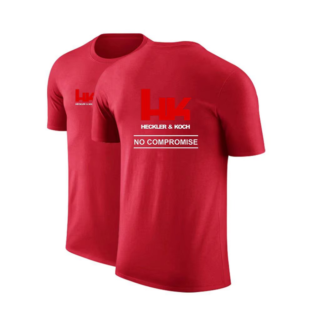 Hk Heckler Koch No Compromise Marque de créateur T-shirt à col rond pour hommes à la mode Sport décontracté à manches courtes Respirant Cool Top