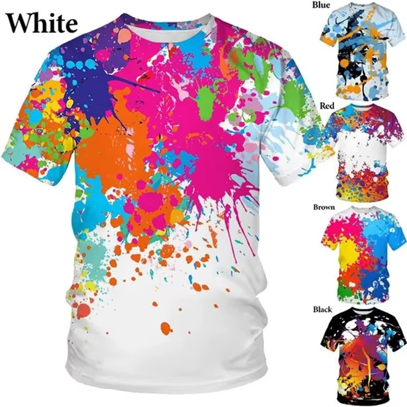 T-shirt imprimé graffiti 3D pour homme