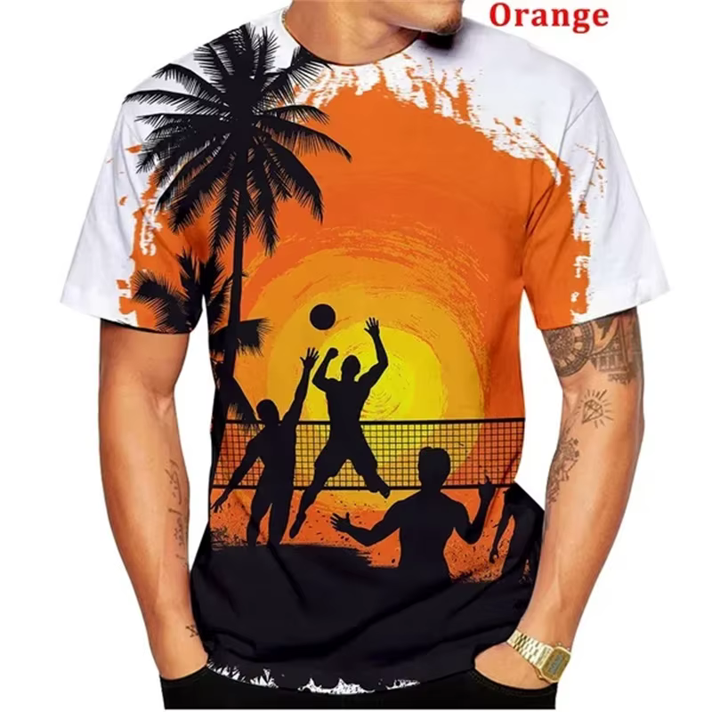 T-shirt à motif de sport de volley-ball pour adultes et enfants