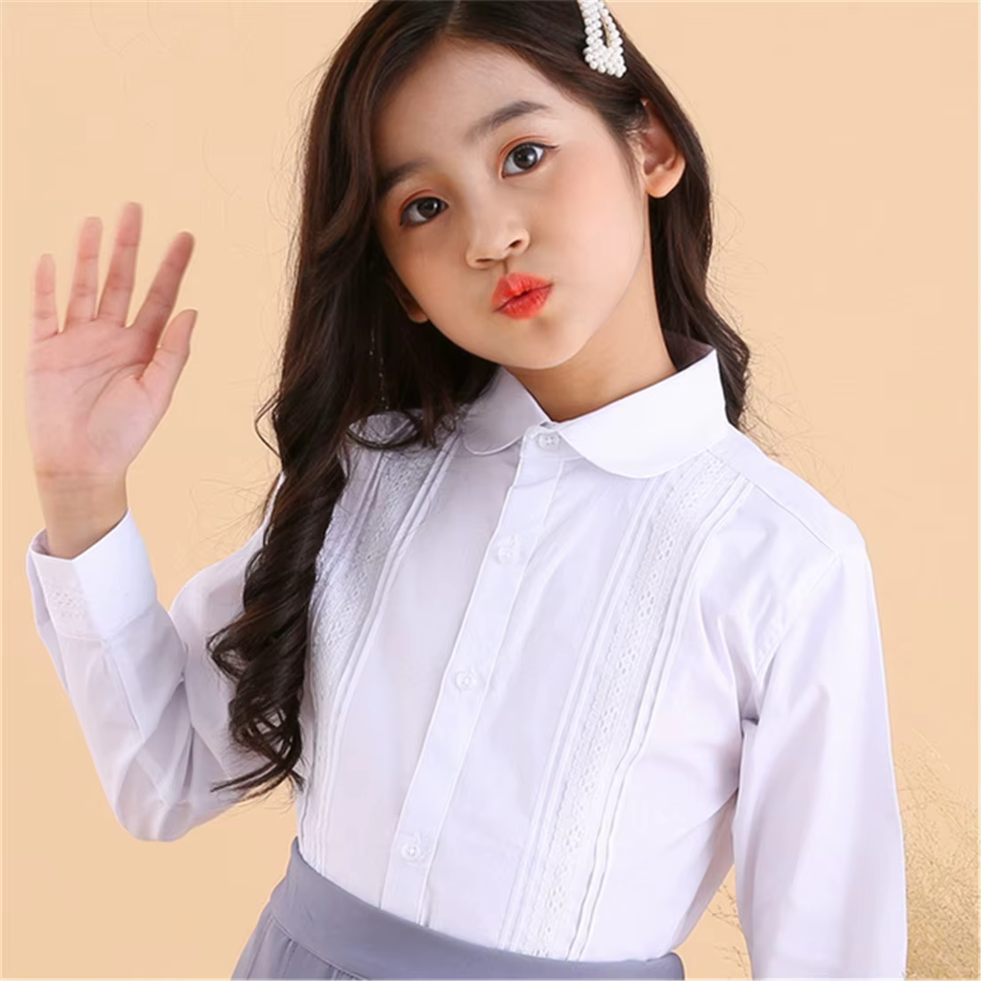 Chemises blanches pour enfants filles