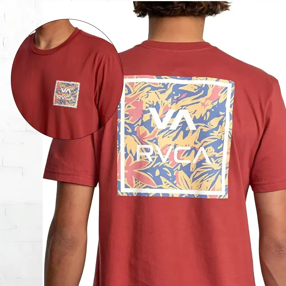 RVCA hommes graphique à manches courtes col rond t-shirt coton rétro rue mode