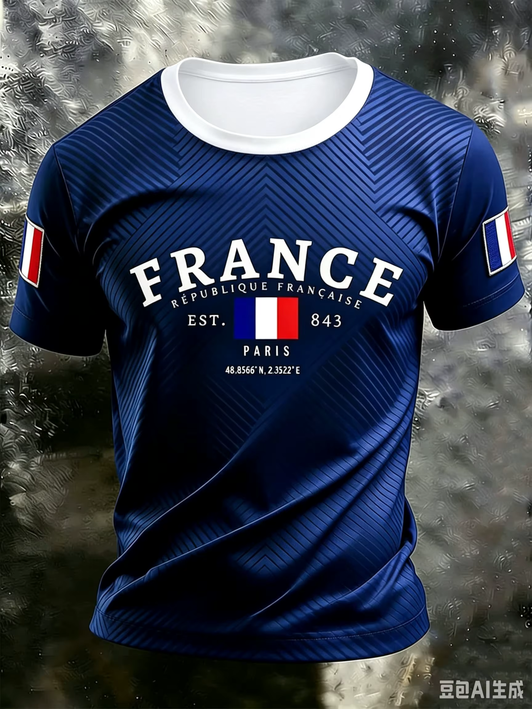 T-shirt de supporter de football France à manches courtes, respirant, séchage rapide, style streetwear décontracté, chemise de football tendance pour homme, nouveauté 2026