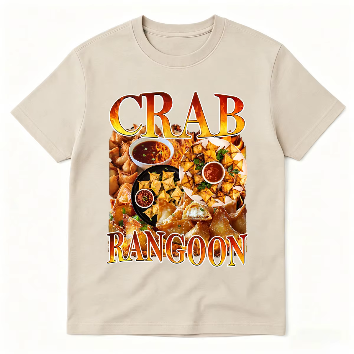 T-shirt vintage Crab Rangoon, style rétro années 90, amuse-gueules amusant, apéritif asiatique, t-shirts graphiques pour hommes et femmes, en coton, à manches courtes
