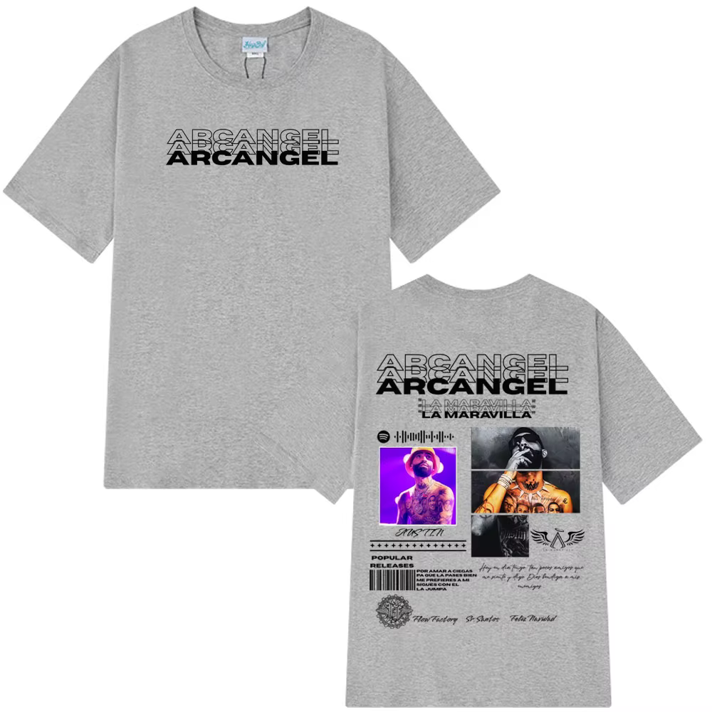 T-shirt de la tournée d'album du rappeur Arcangel pour hommes et femmes, mode hip-hop, t-shirt à manches courtes surdimensionné, t-shirt décontracté gothique punk en coton