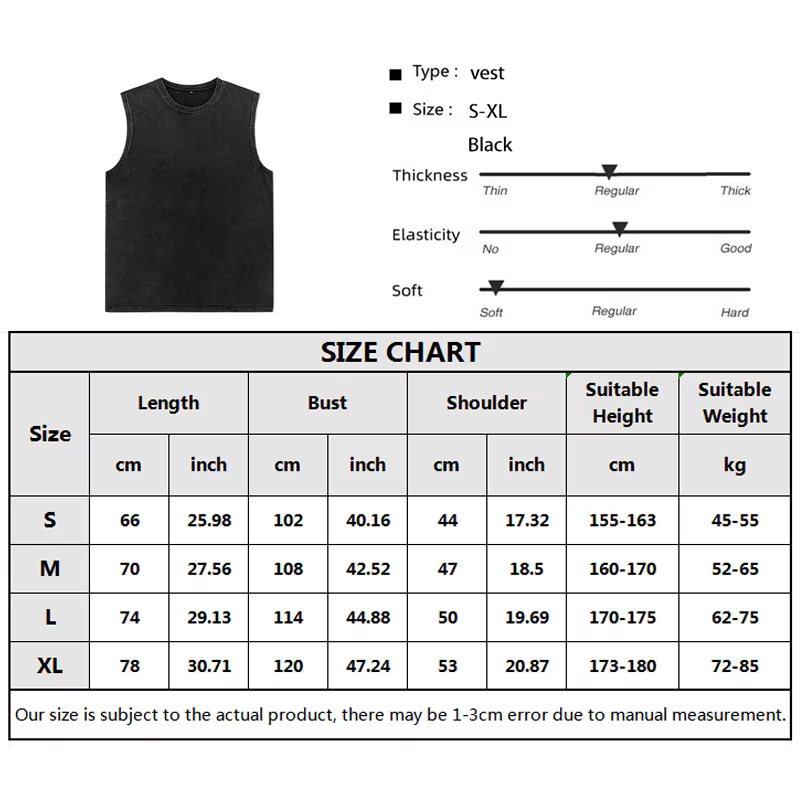 Hommes gilet Vintage lavé t-shirt 100% coton débardeurs été décontracté hauts sans manche Streetwear noir t-shirts amples femmes