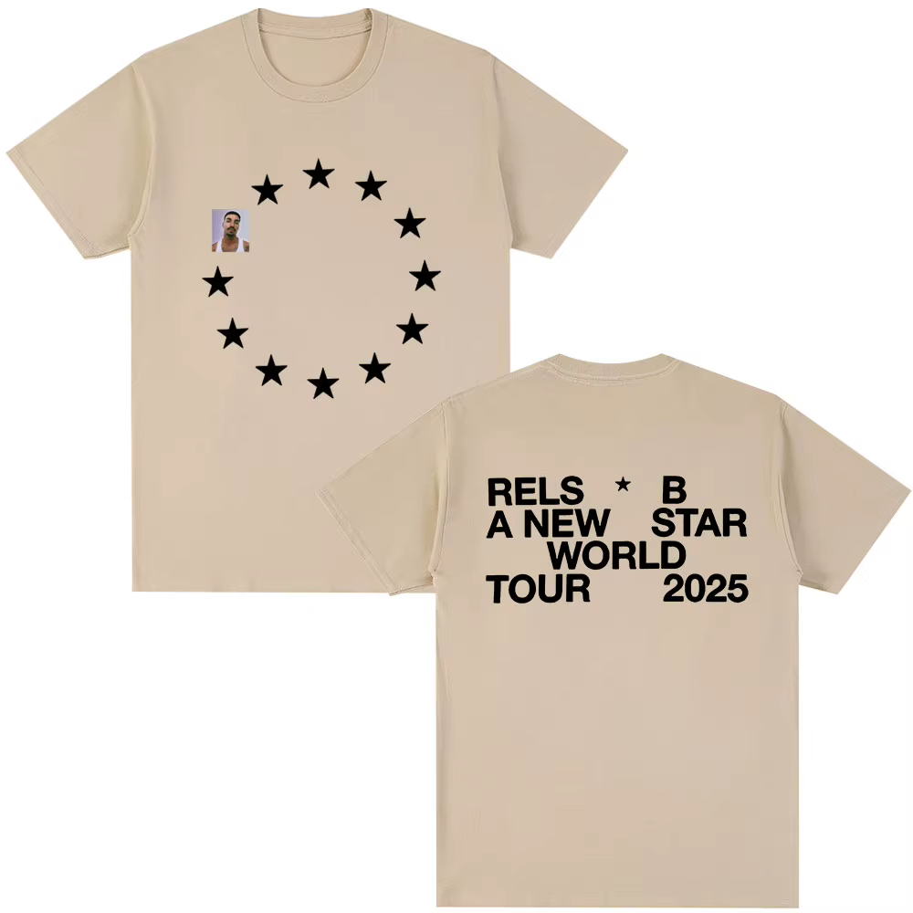 Rels B A New Star World Tour 2025 Merch T-shirt hommes femmes vêtements Hip Hop T-shirts coton décontracté Harajuku