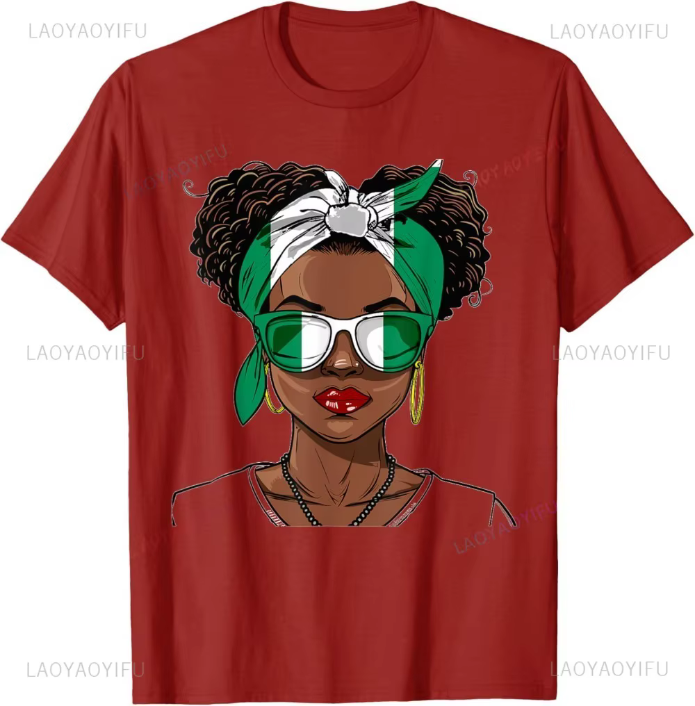 Tenue drapeau du Nigeria pour femme, uniforme Souvenirs, T-Shirt nigérian d'été pour homme, col rond, manches courtes, unisexe, hauts amples en coton