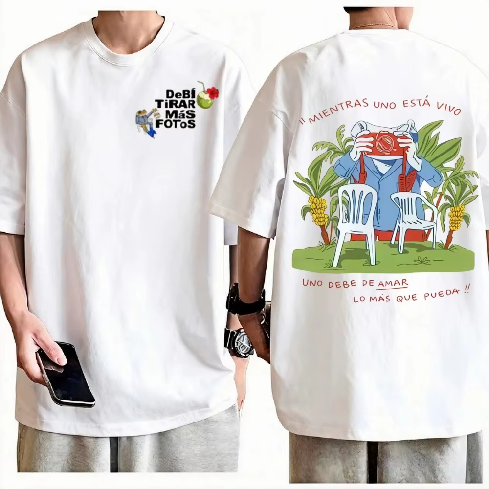 T-shirt unisexe de mode estivale Rapper Bad Bunny Debi Tirar Mas Fotos DTMF World Tour