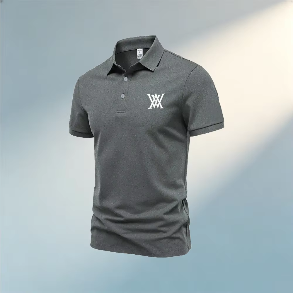 Chemises polo unies pour hommes à manches courtes