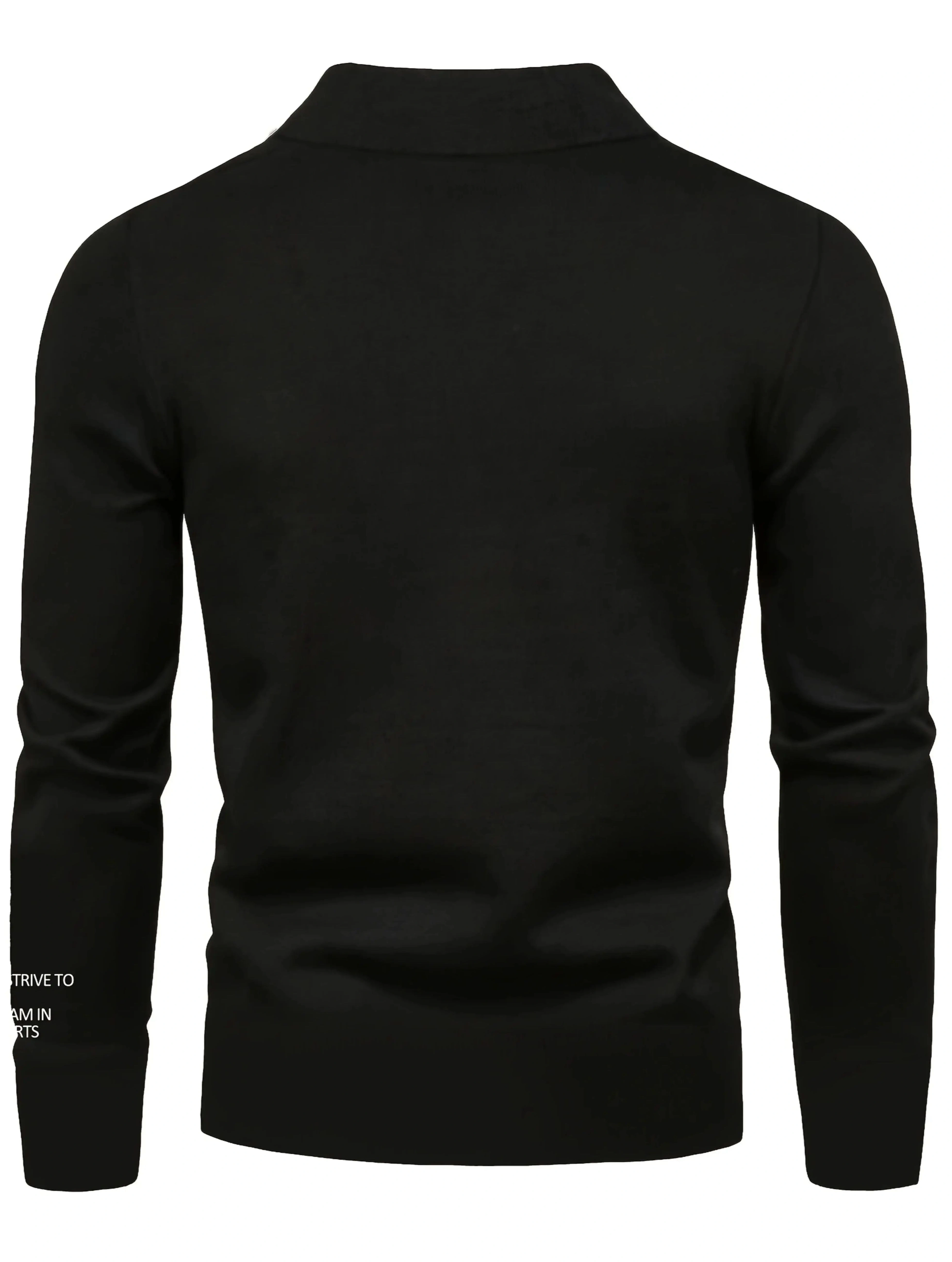 T-shirt à manches longues et col mi-haut pour hommes avec lettres imprimées