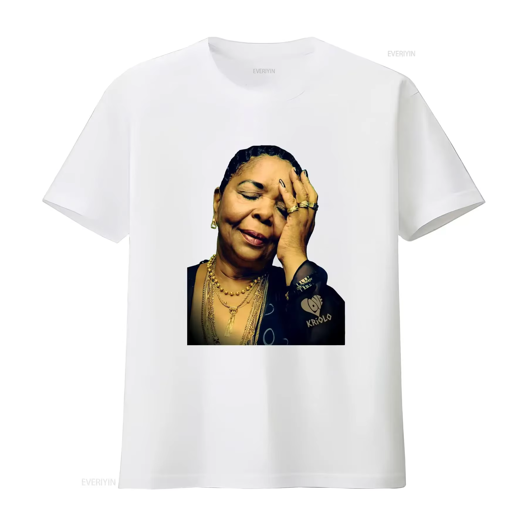 T-shirt Cesaria Evora Cabo Verde Ultra Cotton Love Kriolo à manches longues ou courtes vintage lavé respirant élégant confortable