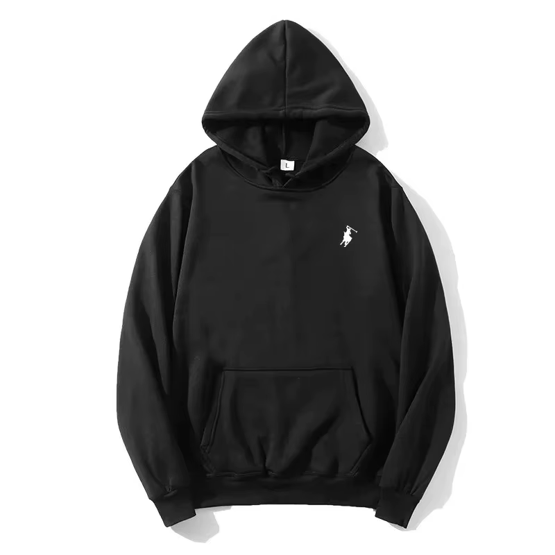 Sweat-shirt à capuche imprimé polo 2026 pour l'automne et l'hiver, unisexe, coupe ample, blanc, décontracté pour couple