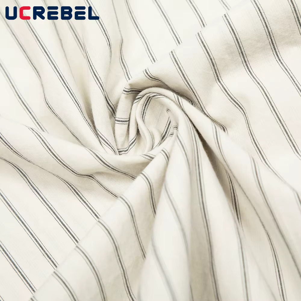 Lettre broderie rayé chemises à manches courtes hommes été haute rue simple boutonnage revers ample demi-manches