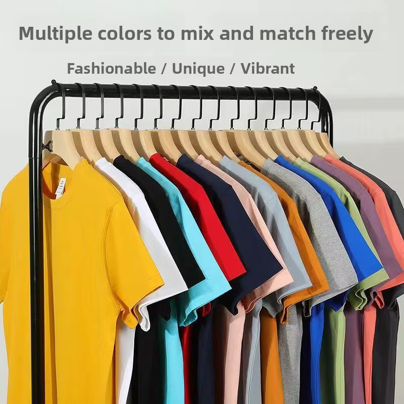 T-shirt à manches courtes de couleur unie à la mode pour homme