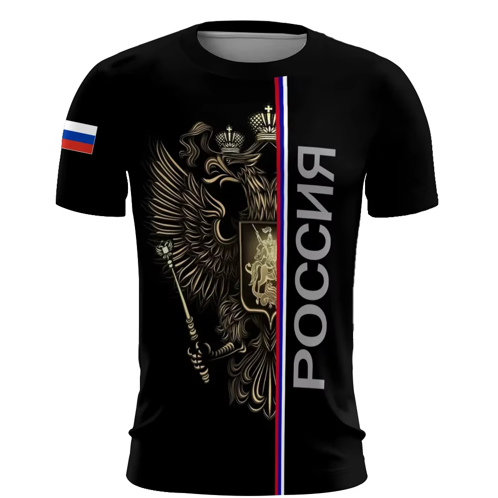Russie hommes T-Shirts 3d drapeau russe T-Shirt à manches courtes