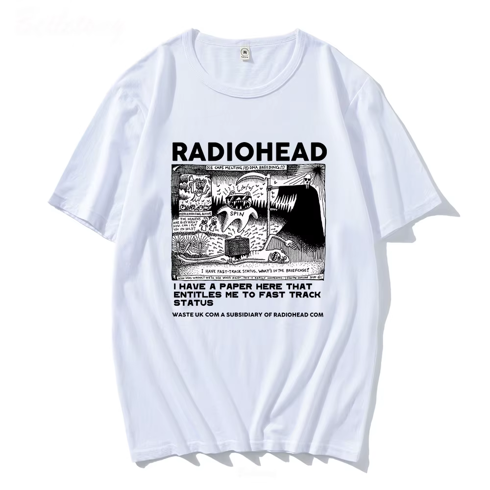 Radiohead t-shirt hommes Vintage classique t-shirts amérique du nord Tour Rock garçon Camisetas Hombre Hip Hop unisexe 100% coton surdimensionné hauts