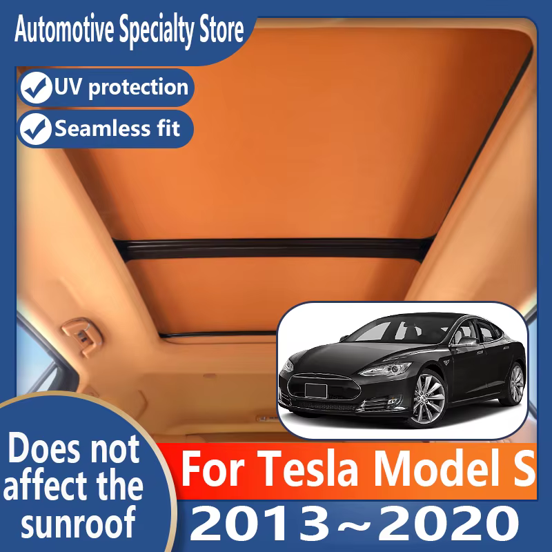 Pare-soleil panoramique pour toit ouvrant de voiture Tesla Model S 2013 ~ 2020 19, Adsorption électrostatique, tissu en daim, Protection solaire