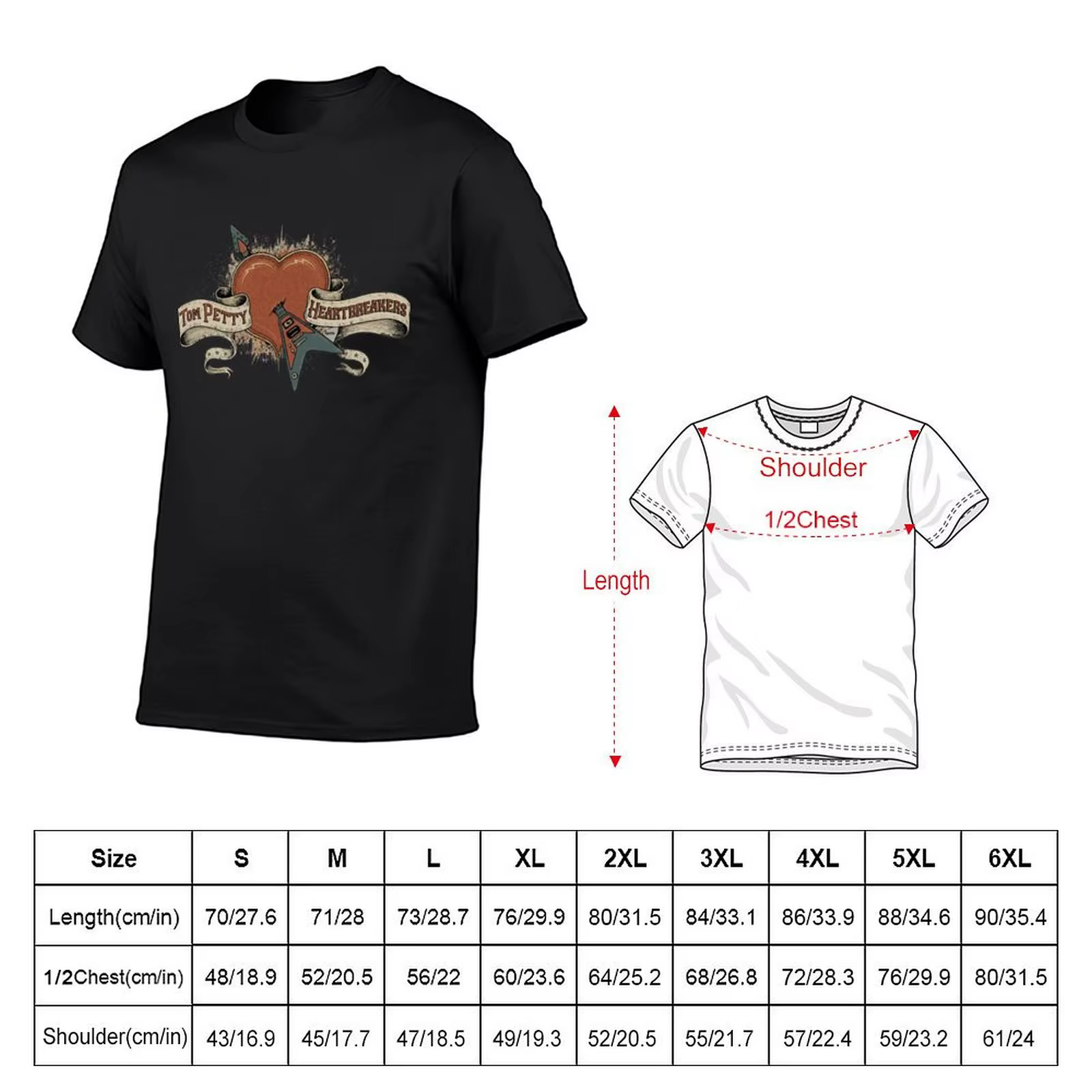 T-shirt Tom Petty Heartbreakers pour les fans de sport