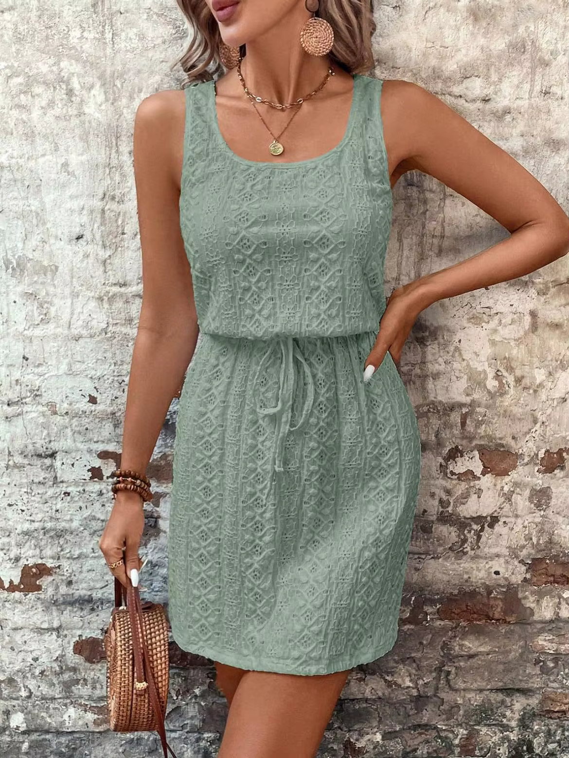 Robe sans manches avec ceinture pour femmes