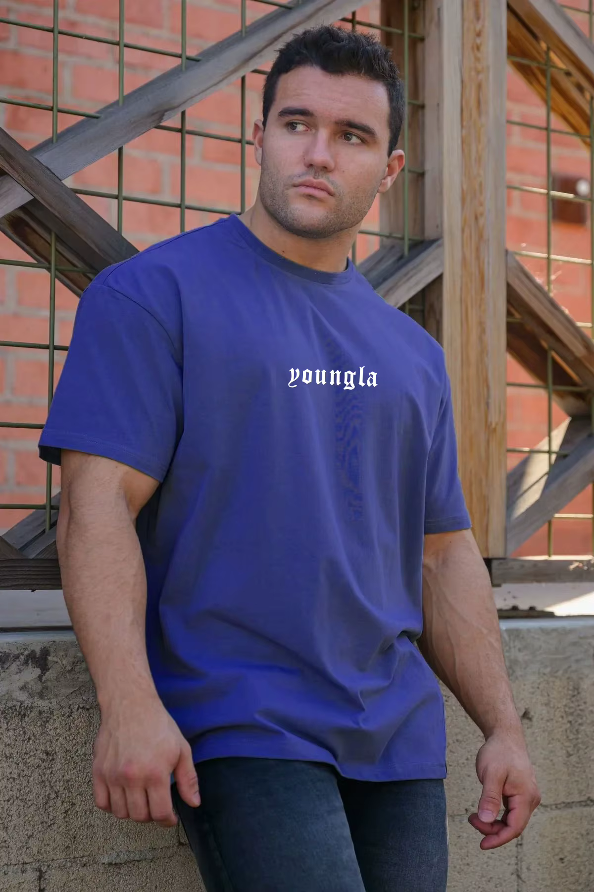 YA hommes surdimensionné jachère T-Shirt été nouveau sport Fitness coton col rond manches courtes Joggers gymnase course formation T-Shirts