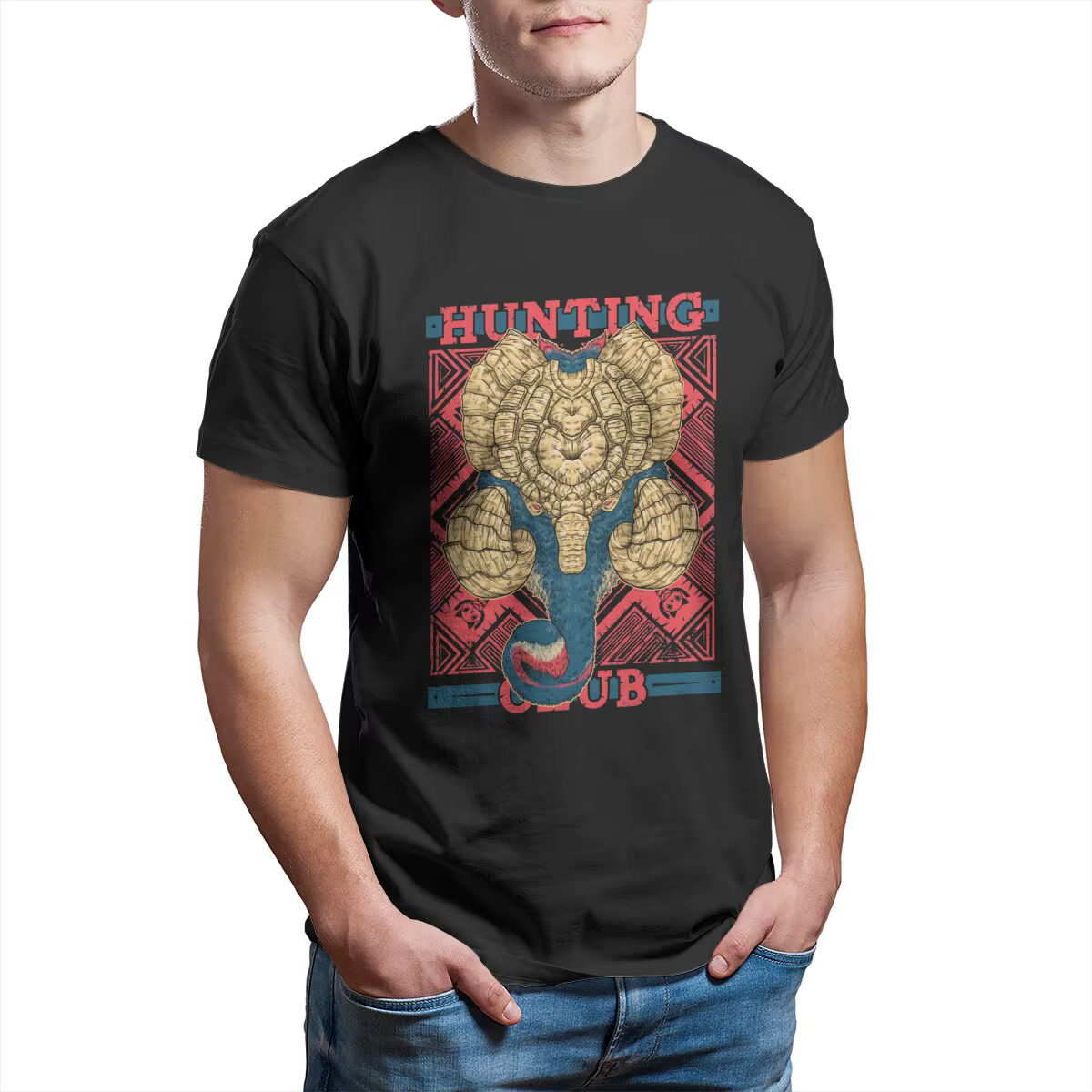 T-Shirt unisexe Monster Hunter World Hunting Club Gammoth pour homme