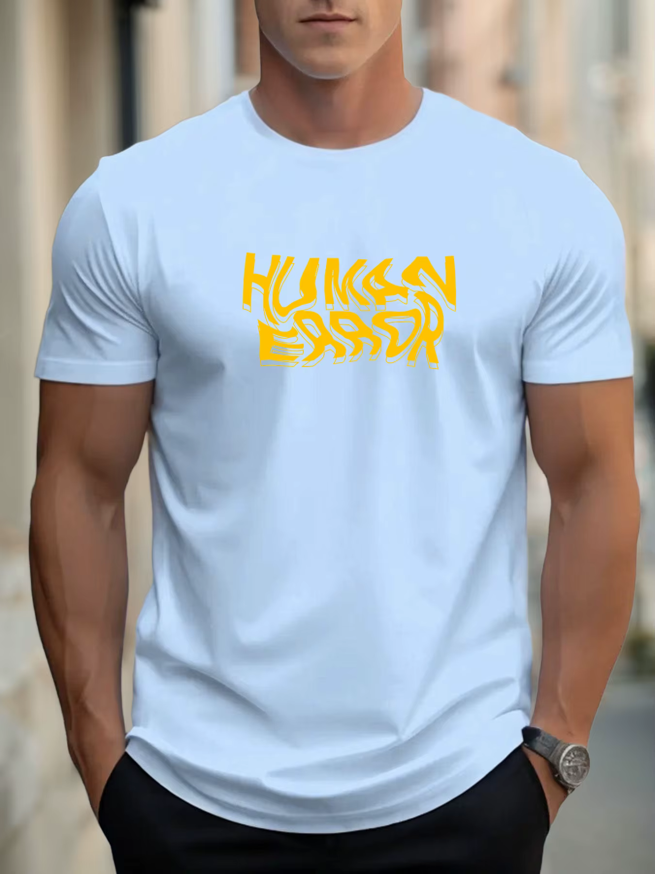 T-shirts pour homme ERREUR HUMAINE 100 % coton impression graphique été t-shirt col rond décontracté respirant style de rue haut quotidien
