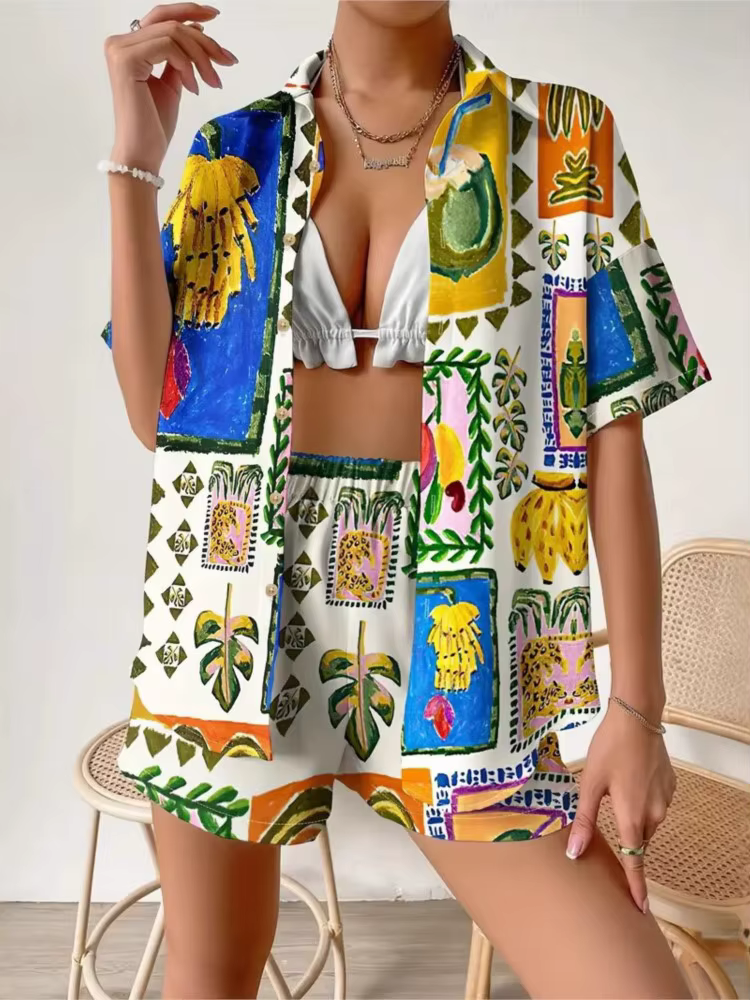 Ensemble T-shirt et Short à manches courtes pour femmes