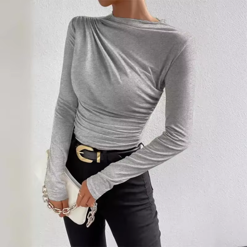 T-shirt basique à manches longues pour femmes