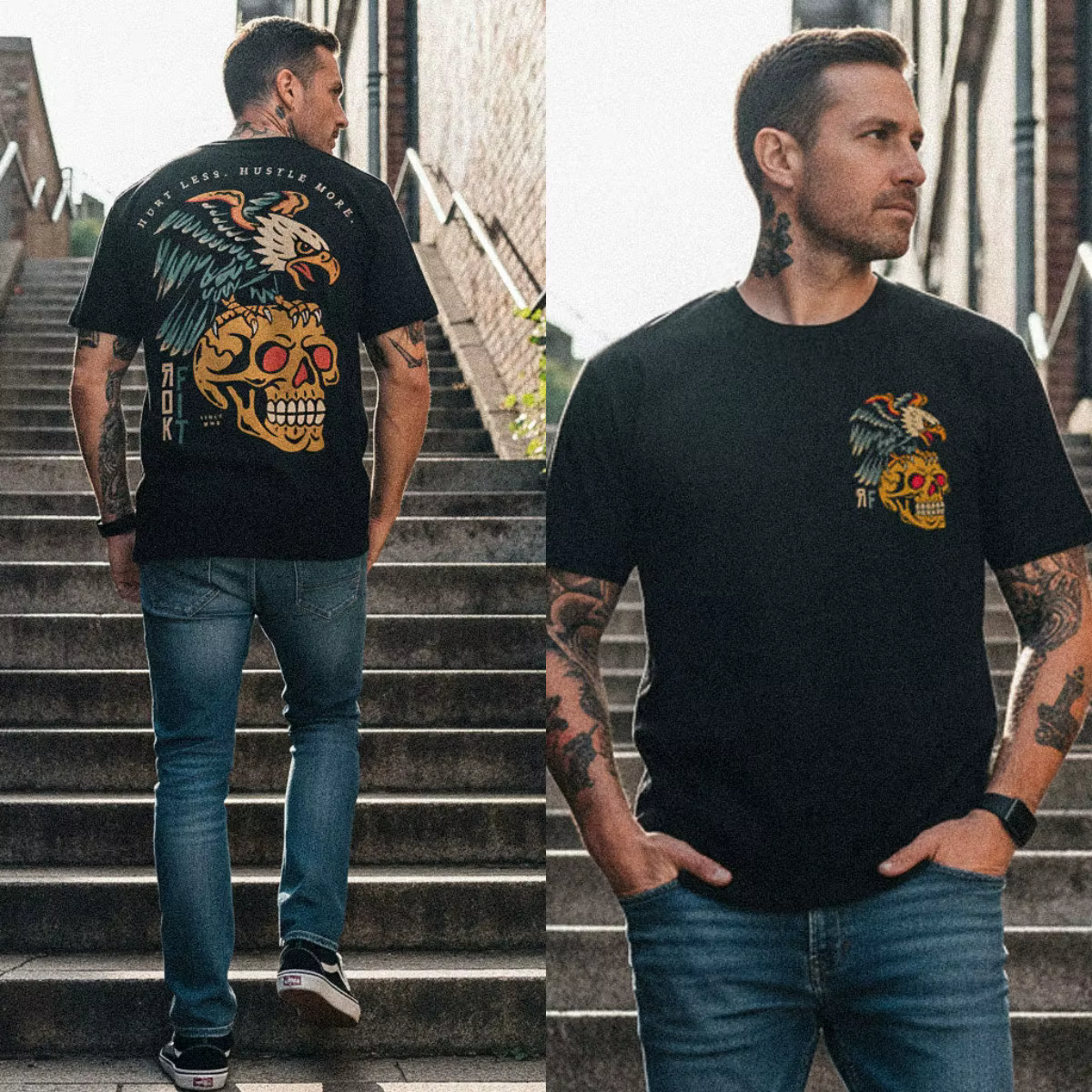 T-shirt de marque Face The Fury Rok Sports Comprehensive Fitness