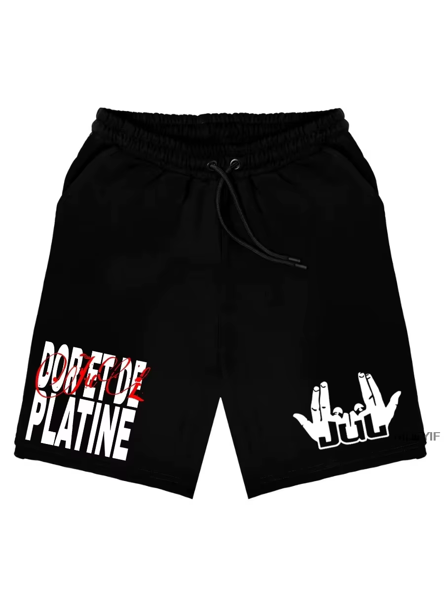 France rappeur Jul Shorts pour hommes femmes été décontracté respirant coton plage confortable pantalons de survêtement court