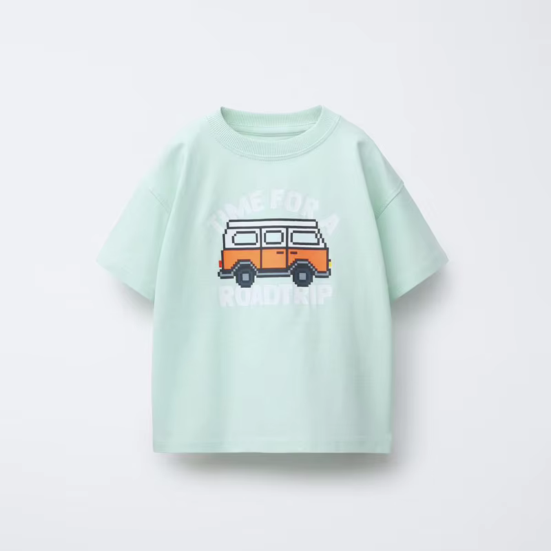 T-shirt col rond pour garçons et filles, mignon, hauts à manches courtes, vêtements amples et décontractés, vêtements d'été pour enfants, t-shirts fins en pur coton
