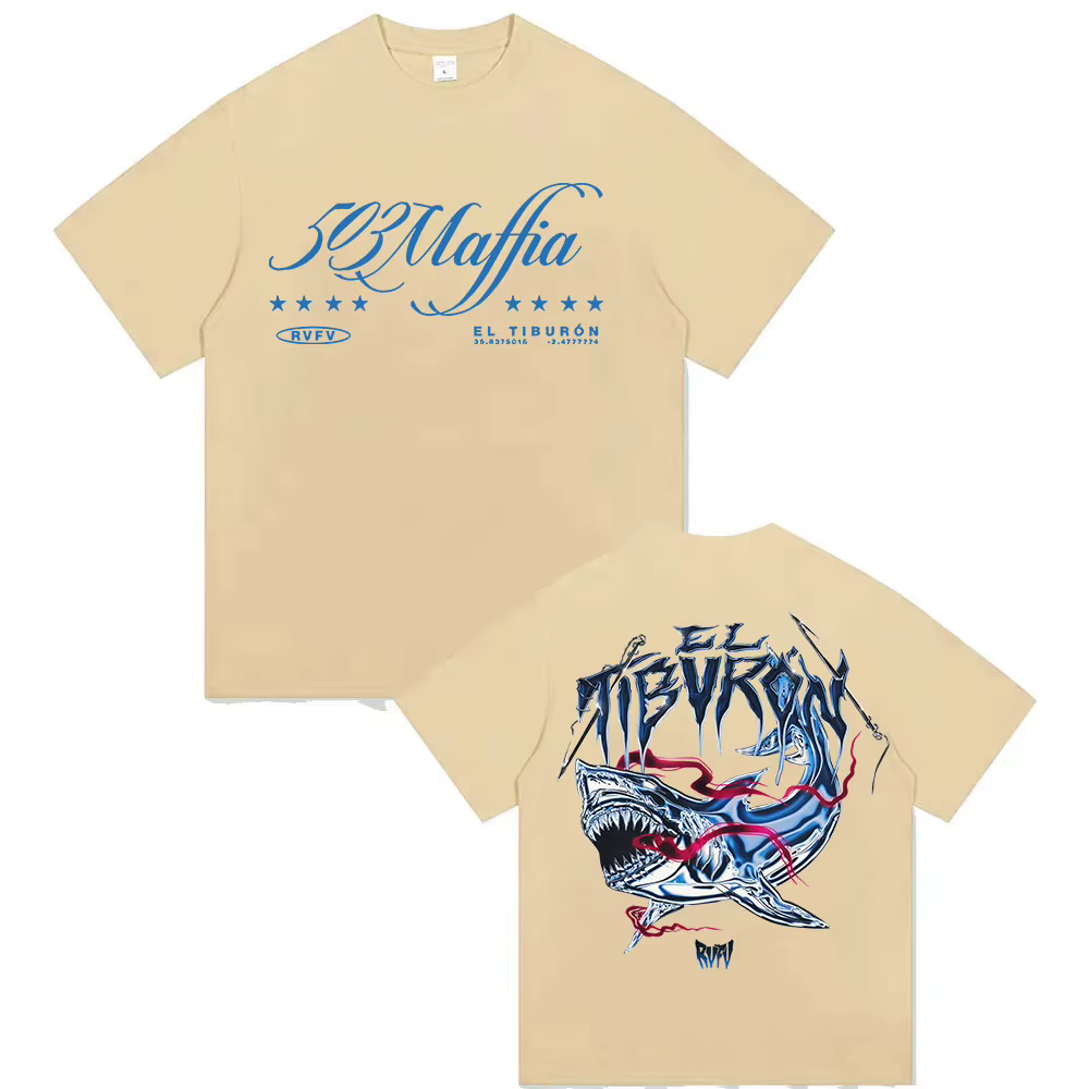 Rappeur RVFV EL TIBVRON Tour 2025 Merch T-Shirt hommes femmes rétro haute qualité mode T-shirts Hip Hop surdimensionné