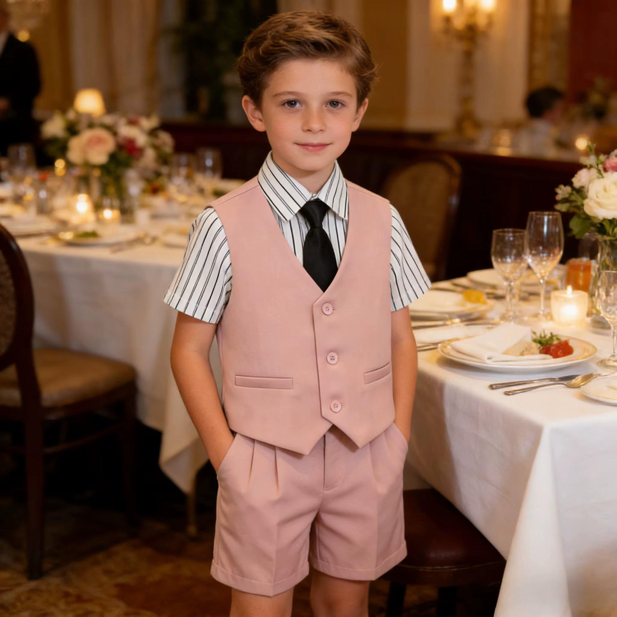 Garçons gilet costume été élégant
