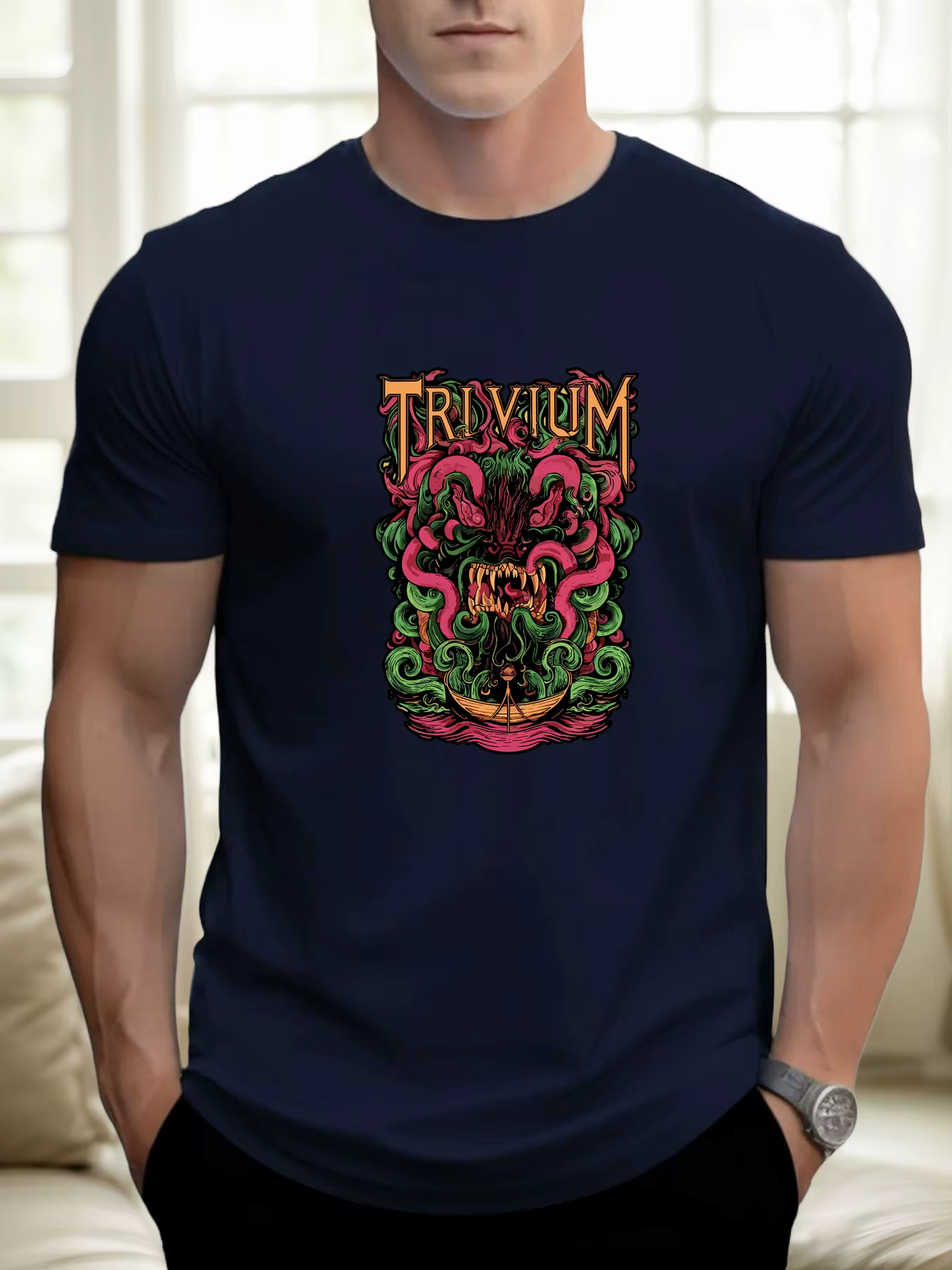 T-shirts pour hommes trivia monster 100 % coton impression graphique été t-shirt col rond décontracté respirant style de rue haut quotidien