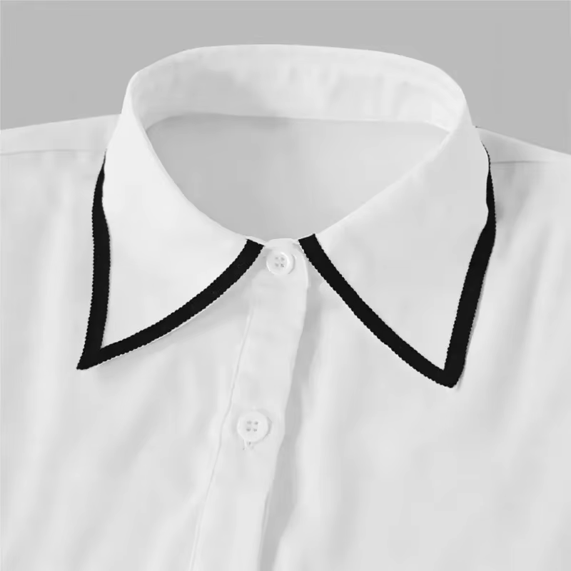 Chemisier pour femmes, chemise à la mode, nœud papillon formel, manches longues, garniture contrastée, vêtements de travail ajustés, chemises de bureau élégantes pour dames