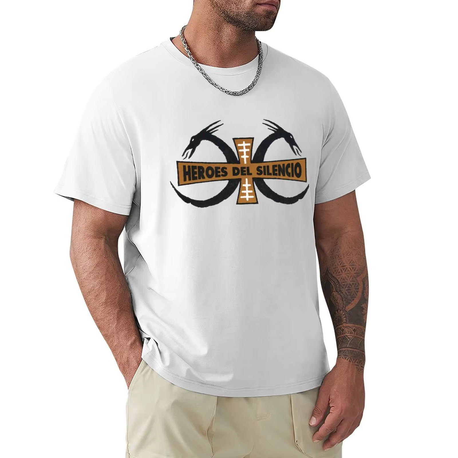 T-shirt blanc pour hommes, motif reconnaissance du silence, sublime