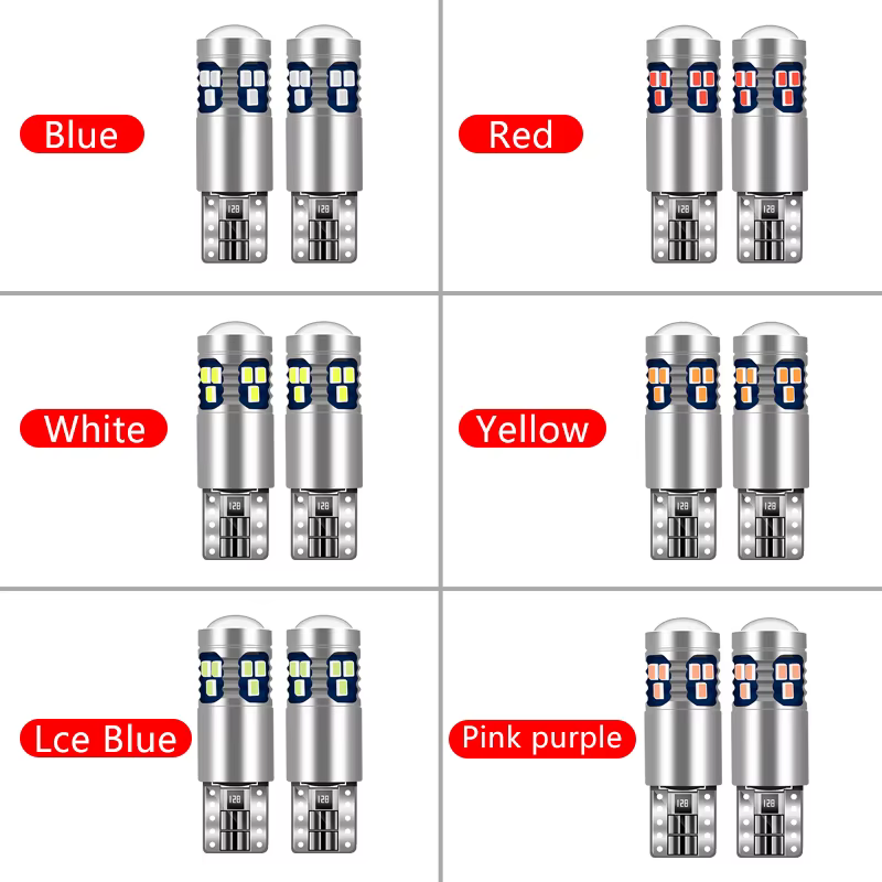 Pour Volkswagen VW Golf 4 5 6 7 MK4 MK5 MK6 MK7 Polo 6R 9N Passat Scirocco R 2 pièces Ampoules LED T10 Feux de position latéraux de voiture