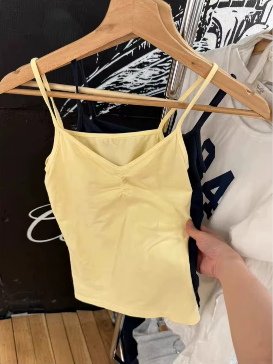 Débardeur noir pliable jaune pour femmes