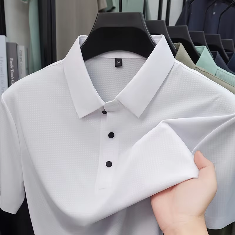 Polo texturé en maille pour hommes
