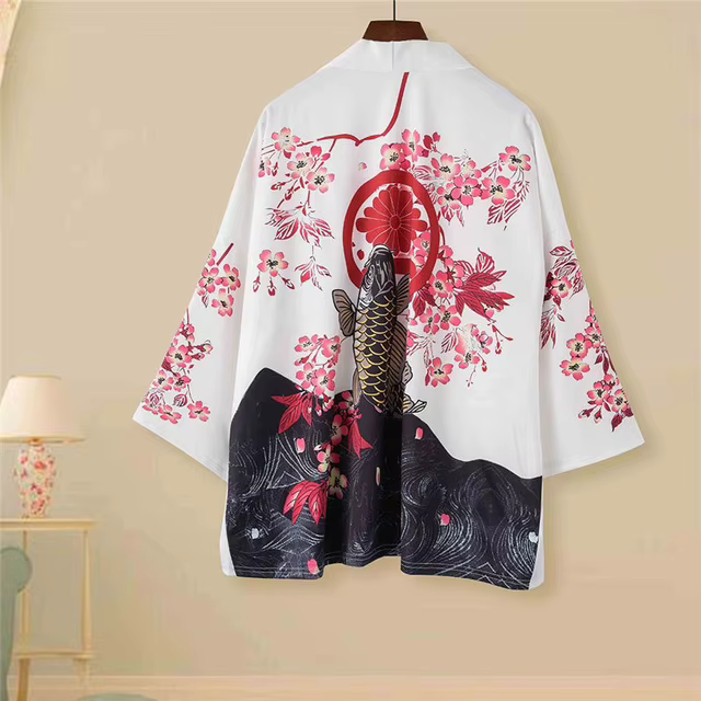Kimono japonais à manches cinq points pour hommes et femmes
