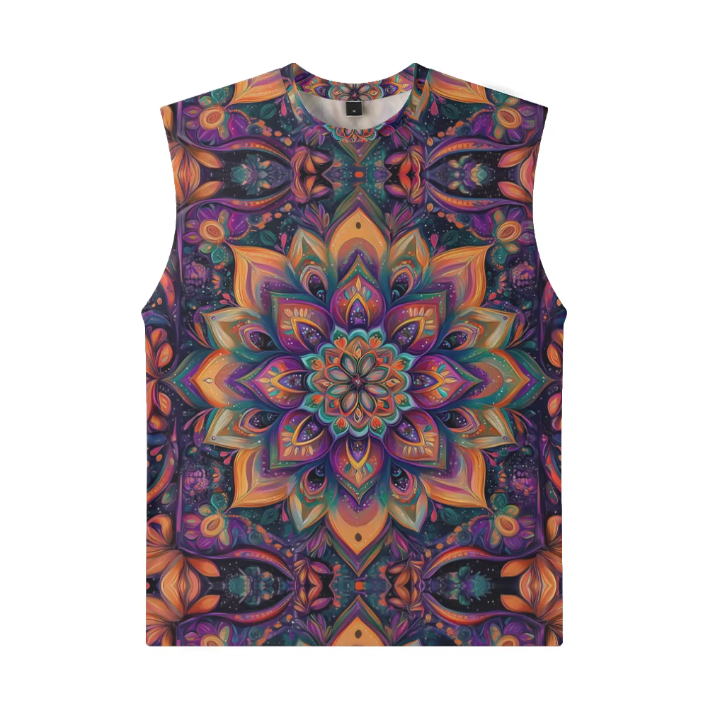 Débardeur géométrique Mandala cosmique pour hommes