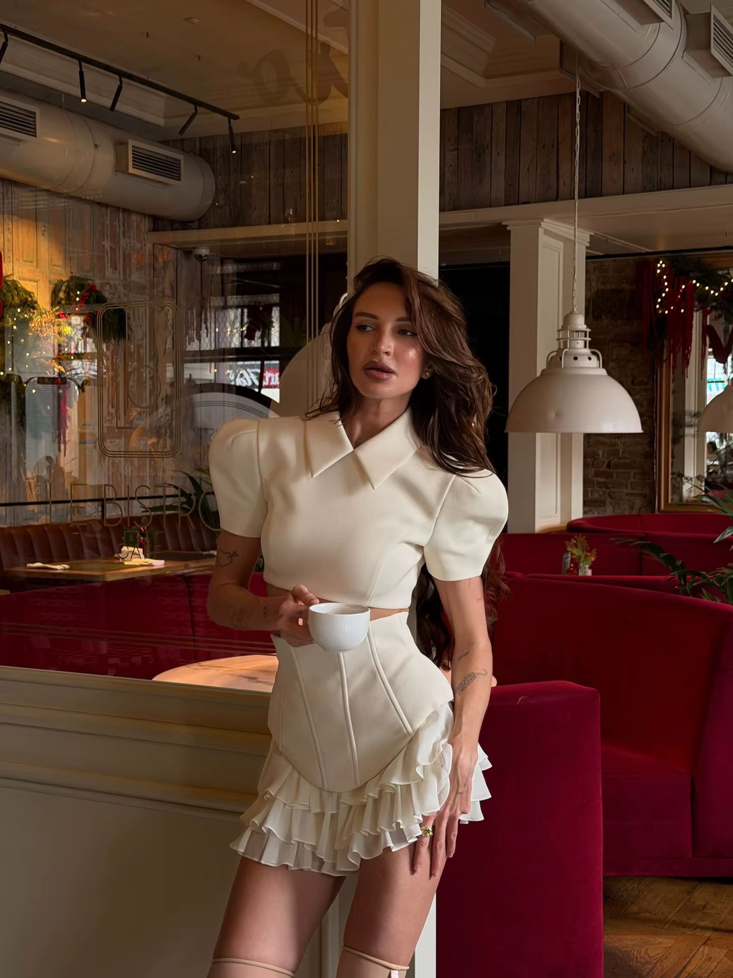 Tenue 2 pièces blanche tendance pour femmes