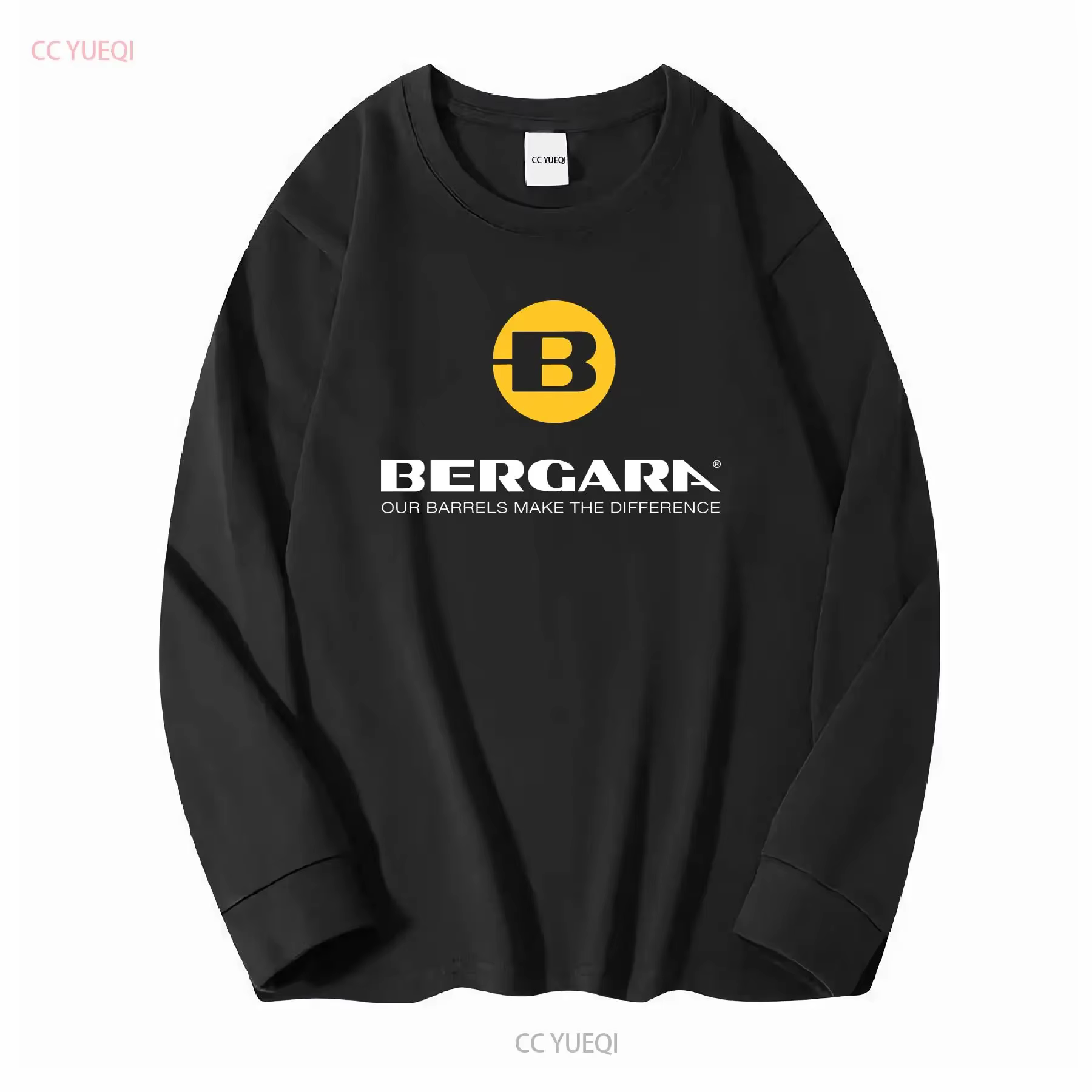 T-shirt noir à manches longues pour hommes