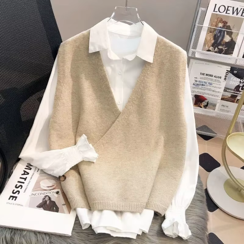 Pull à col en V pour femme