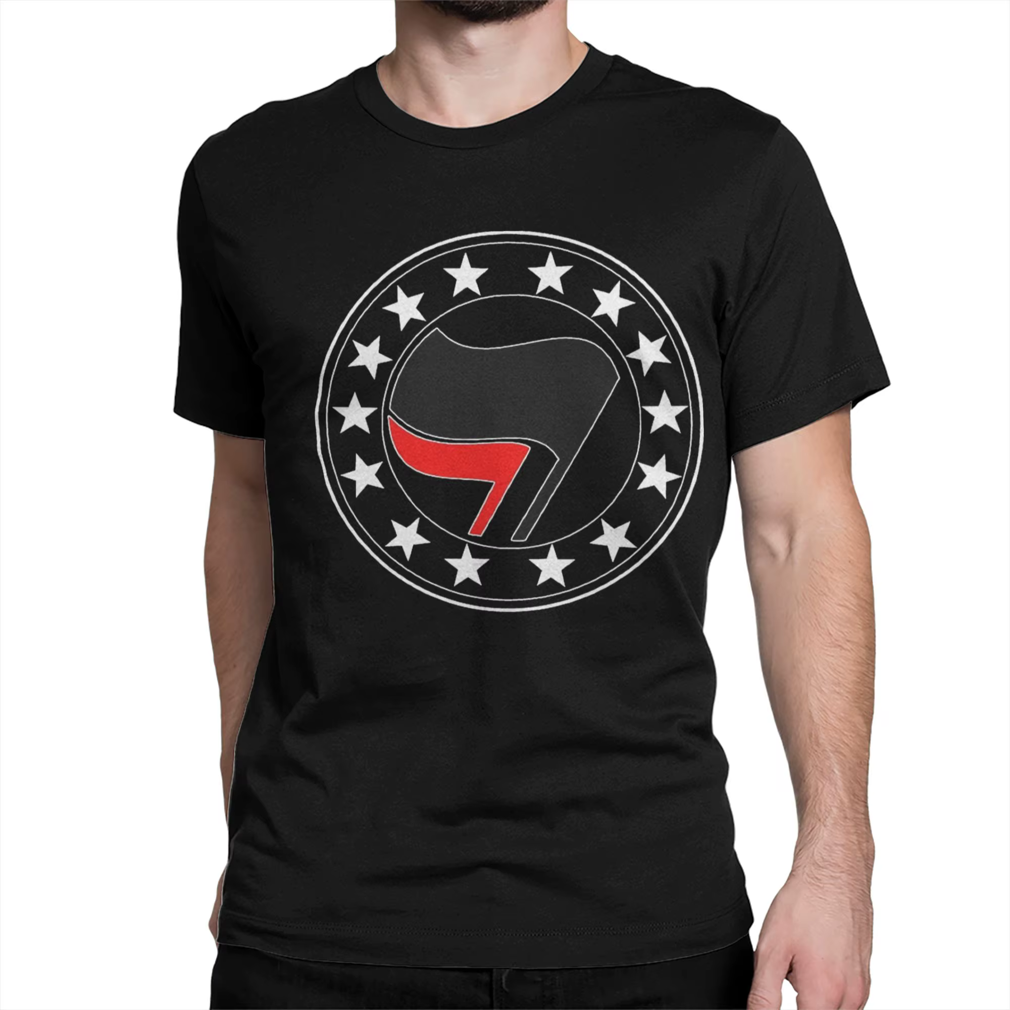 Hommes Femmes Anti-Fascistes T-shirt Antifa Stars en pur coton