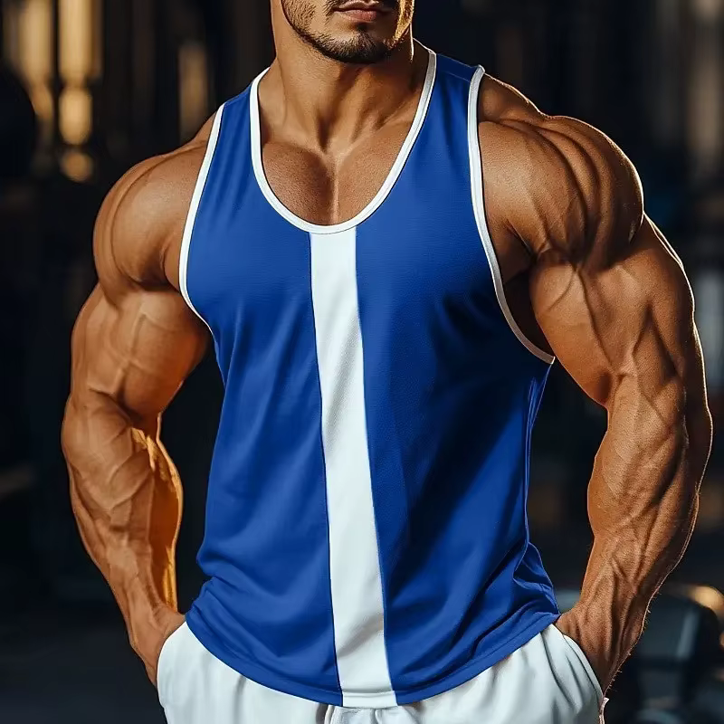 Conception Simple Patchwork impression 3D débardeurs hommes mode gilet surdimensionné sans manches débardeur musculation Fitness gymnase homme vêtements