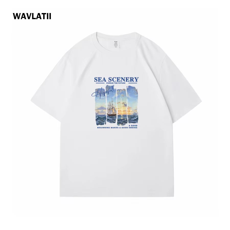WAVLATII – t-shirt 100% coton pour femmes